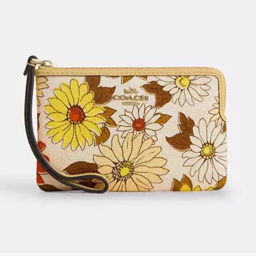 Coach Zip Wristler with Floral Print
